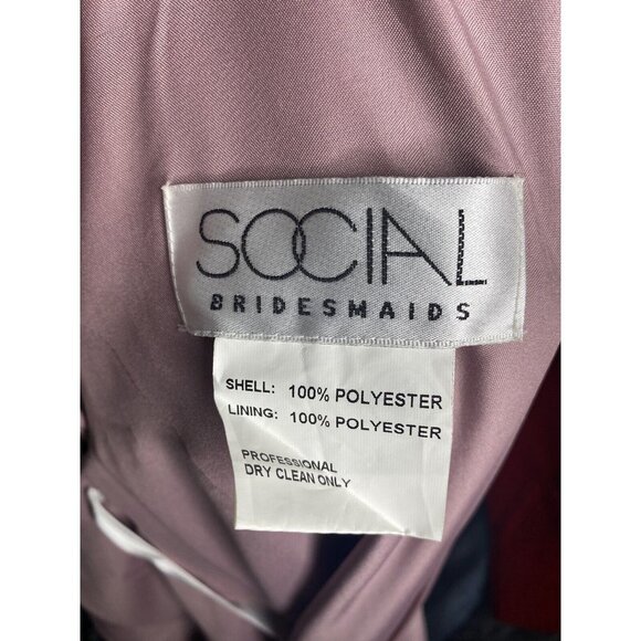 Social Bridesmaids‎ Womens Off-the-shoulder Pleated Bodice Dress Dusty Rose 2 - Picture 8 of 10